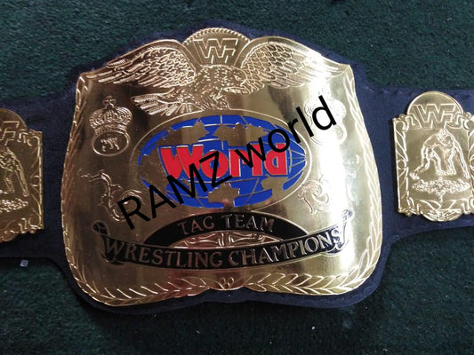 New World Tag Team Wrestling Championship Replica Belt 2mm Or 4mm Brass Belt