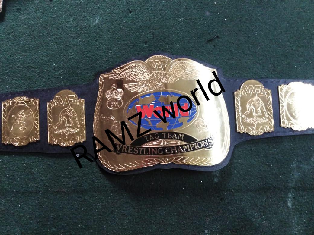 New World Tag Team Wrestling Championship Replica Belt 2mm Or 4mm Brass Belt