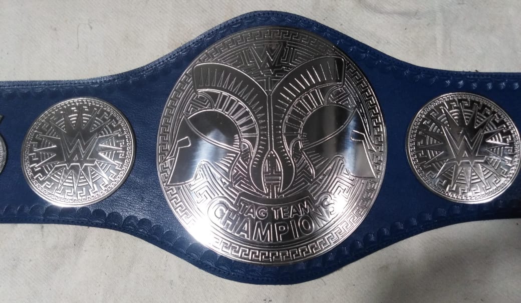 WWE Raw Blue Tag Team Wrestling Championship Replica Title Belt 2mm Brass Adult Size