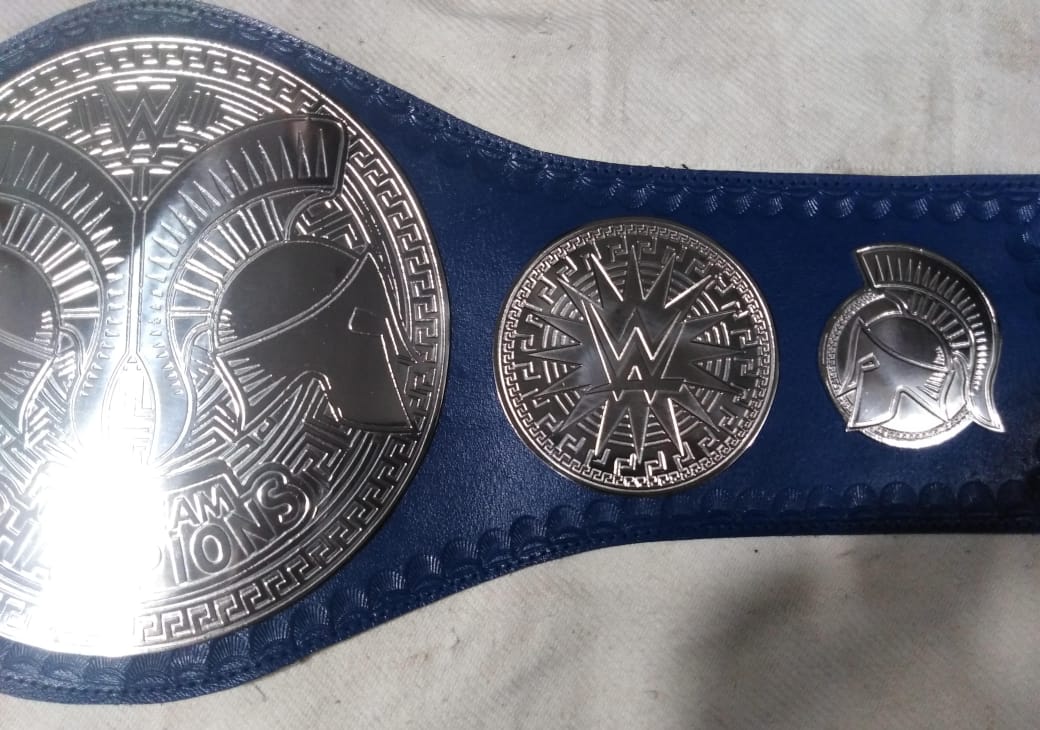 WWE Raw Blue Tag Team Wrestling Championship Replica Title Belt 2mm Brass Adult Size