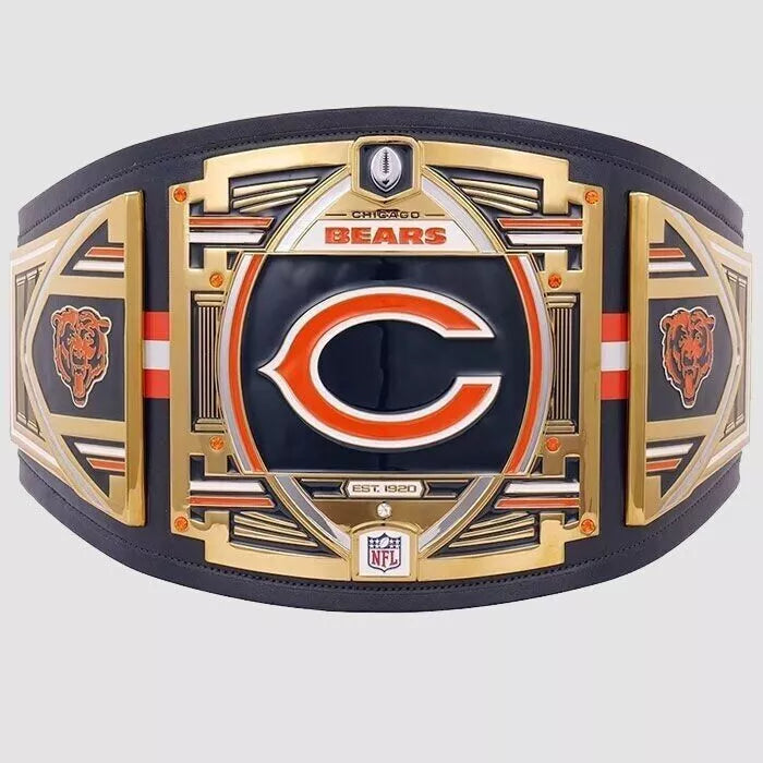 Chicago Bears World Wrestling Entertainment Legacy Title Replica Belt 2mm Or 4mm Brass