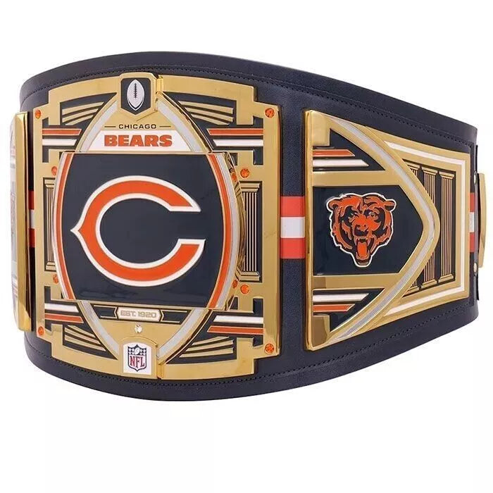 Chicago Bears World Wrestling Entertainment Legacy Title Replica Belt 2mm Or 4mm Brass