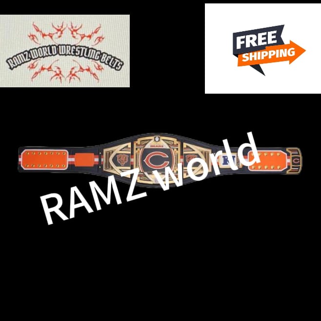 Chicago Bears World Wrestling Entertainment Legacy Title Replica Belt 2mm Or 4mm Brass