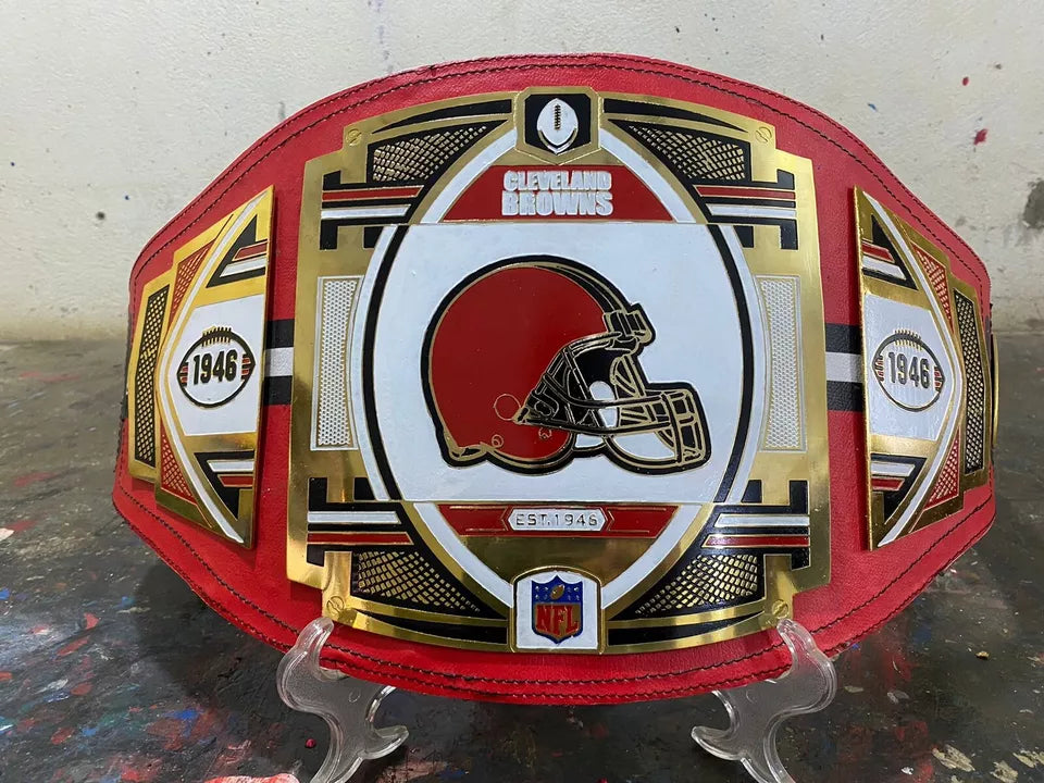 Cleveland Browns NFL Championship Replica Title Belt 2mm Or 4mm Brass Plates