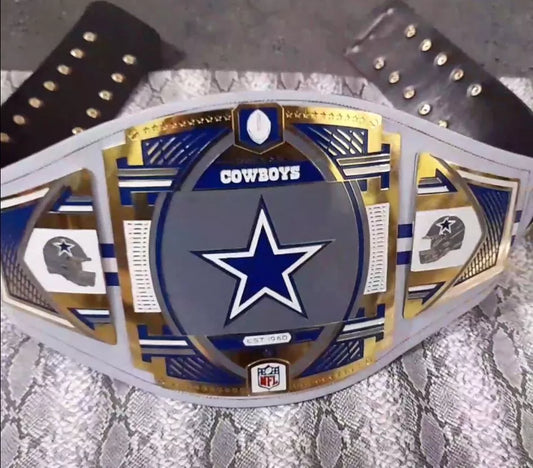 New Dallas Cow Boy NFL Championship Replica title Belt 2m Or 4mm Brass Adult Size