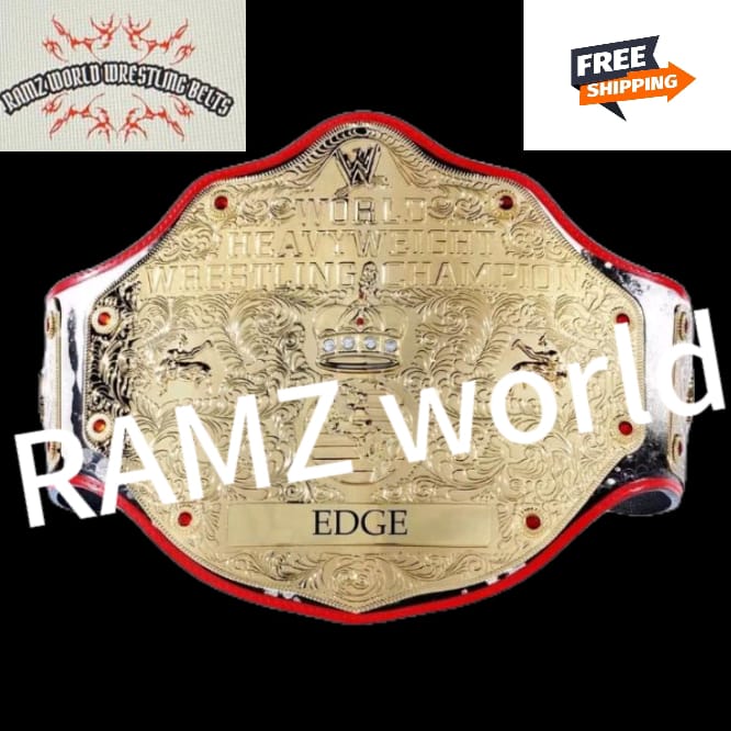 Custom Edge R Rated Big Gold Championship Wrestling Replica Belt  2mm Or 4mm Brass