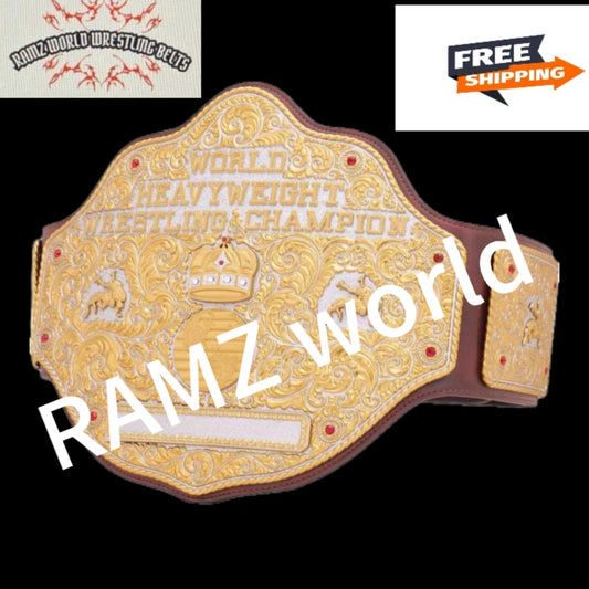 BIG GOLD World Heavyweight Championship Replica Tittle Belt 2mm Or 4mm Brass