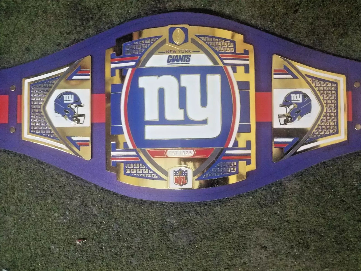 New York NY Giants Title Football Championship Replica Belt 2mm Or 4mm Brass Adult Size