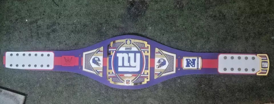 New York NY Giants Title Football Championship Replica Belt 2mm Or 4mm Brass Adult Size