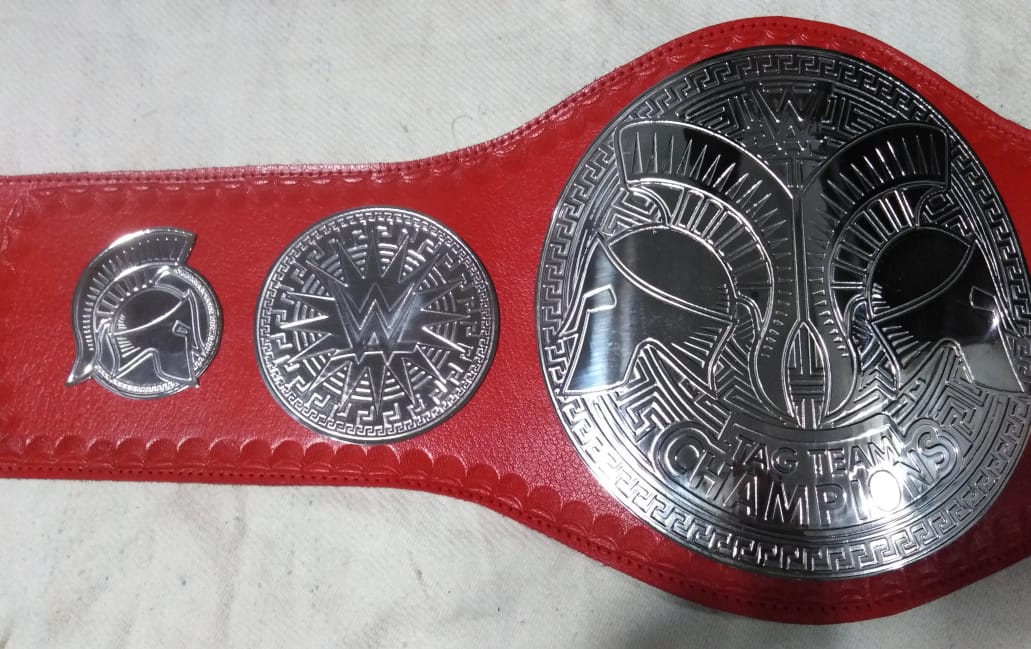 WWE RAW Red Tag Team Wrestling Championship Replica Title Belt 2mm Or 4mm Brass