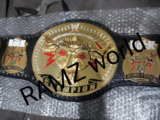 The Rock Brahma Bull Wrestling Championship Replica Belt 2mm Or 4mm Brass Belt