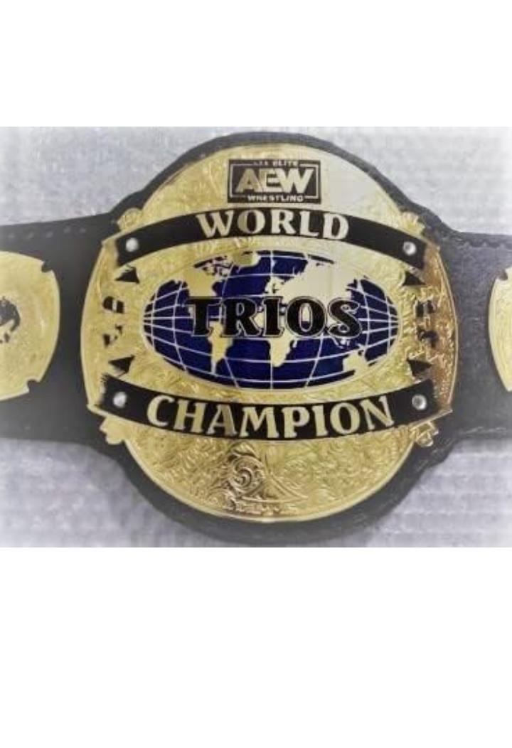 New AEW Trios World Heavyweight Wrestling Championship Replica Belt 2mm Or 4mm Brass Plates