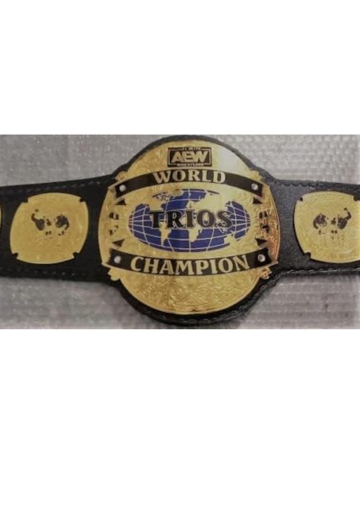 New AEW Trios World Heavyweight Wrestling Championship Replica Belt 2mm Or 4mm Brass Plates