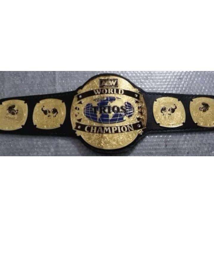 New AEW Trios World Heavyweight Wrestling Championship Replica Belt 2mm Or 4mm Brass Plates